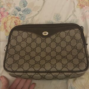 Gucci Beige and Dark Brown Monogram Bag